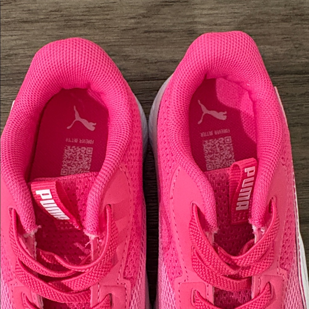 NEW [Puma] FlexFocus Athletic Casual Sneakers Pink/White Youth Kids Girls Sz 10 - Picture 11 of 12